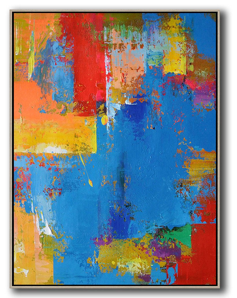 Vertical Palette Knife Contemporary Art #L1B - Fast Canvas Prints Large